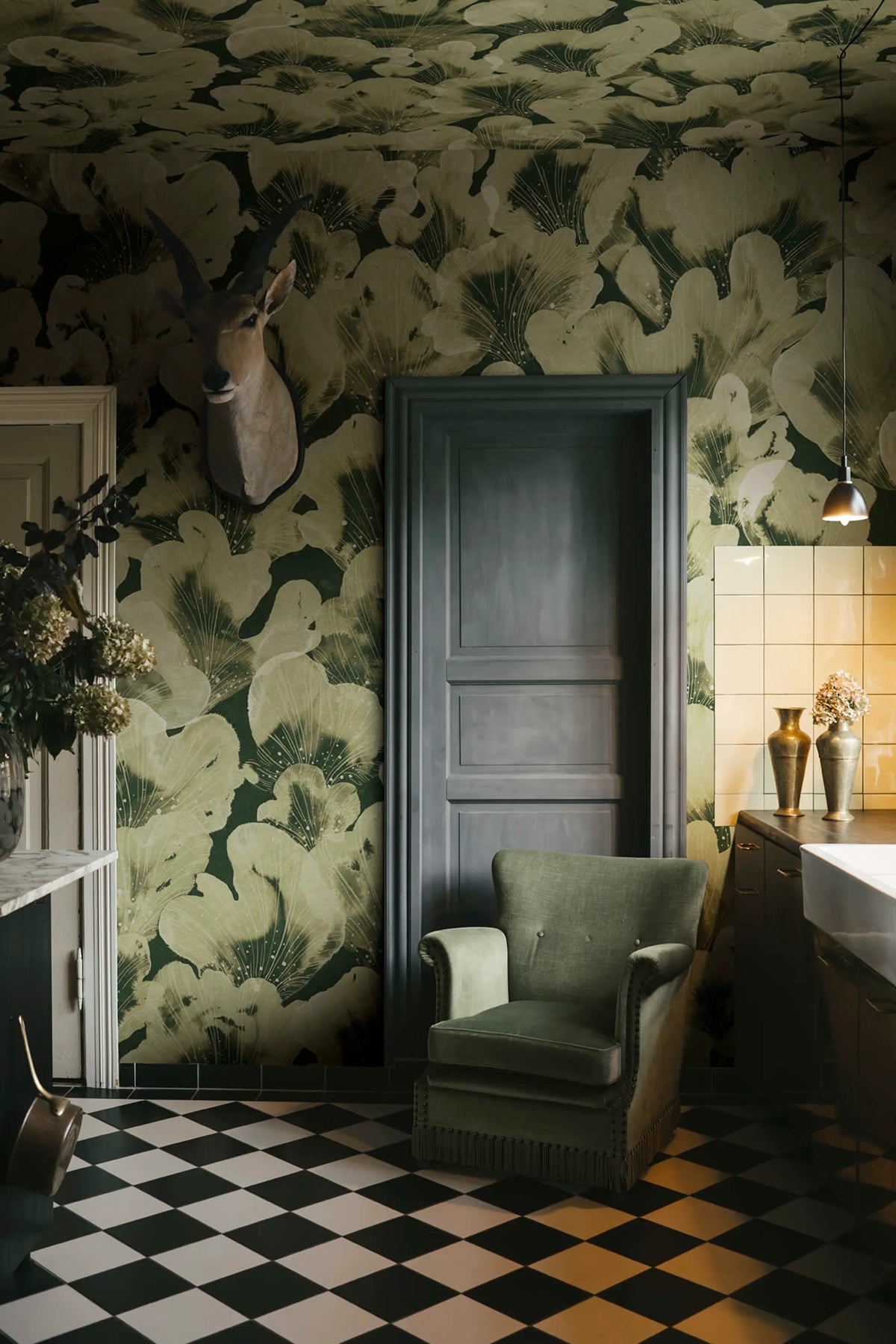 Corals, Green Mural Wallpaper - room preview 02