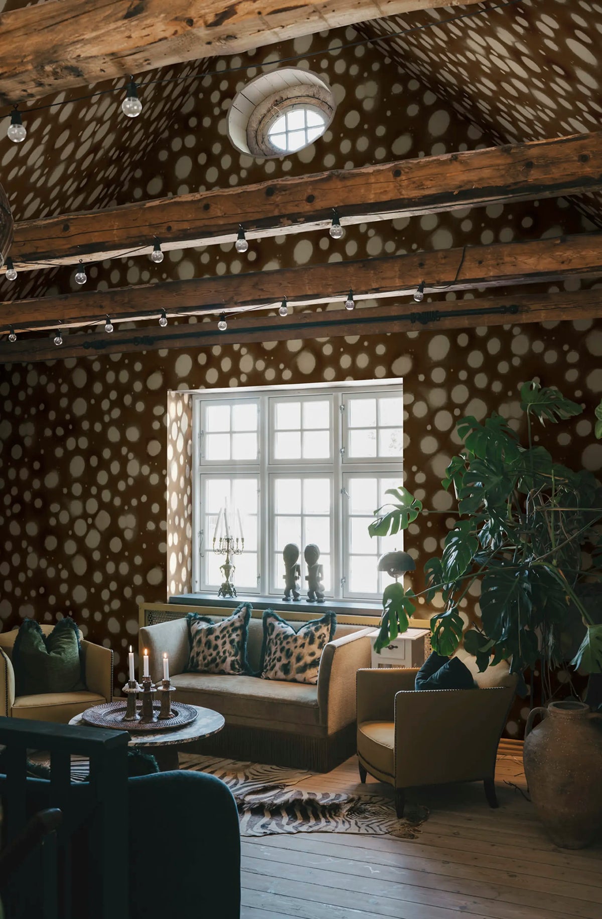 Spotted Puffer, Brown Mural Wallpaper - room preview 02