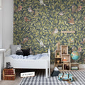Backwood Birds, Dark Blue Mural Wallpaper - room preview 02