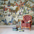 Friendly Town, Winter Mural Wallpaper - room preview 02