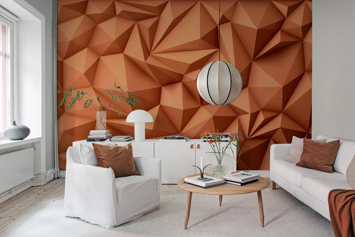 Acoustic Panel, Orange Mural Wallpaper - room preview 02