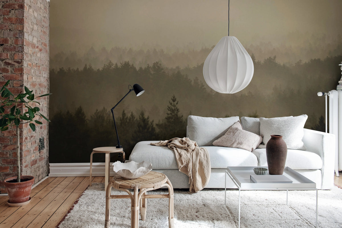 Soft Forest Mural Wallpaper - room preview 02