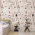 Happy Animals, Pink Mural Wallpaper - room preview 02