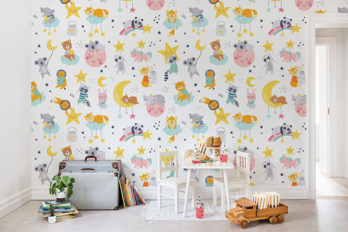 Cute Stickers Mural Wallpaper - room preview 02