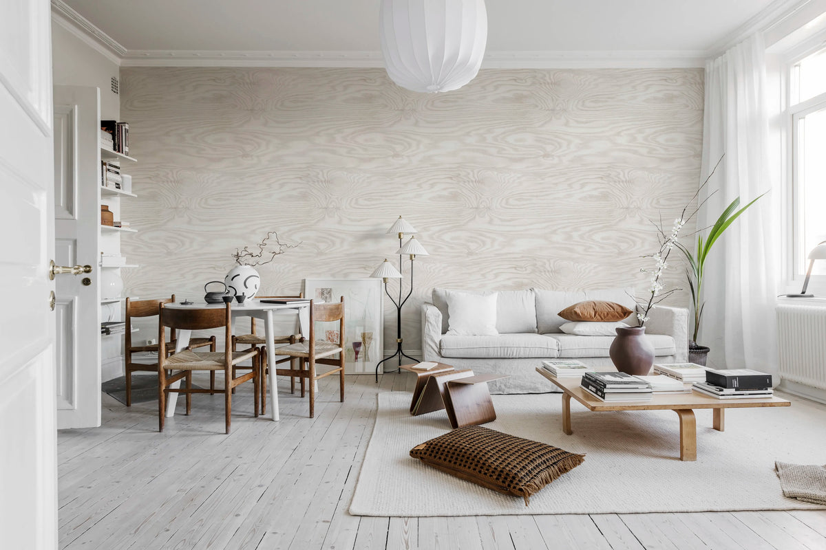 Plywood, Gray Mural Wallpaper - room preview 02
