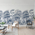 Forest Park, Blue Mural Wallpaper - room preview 02