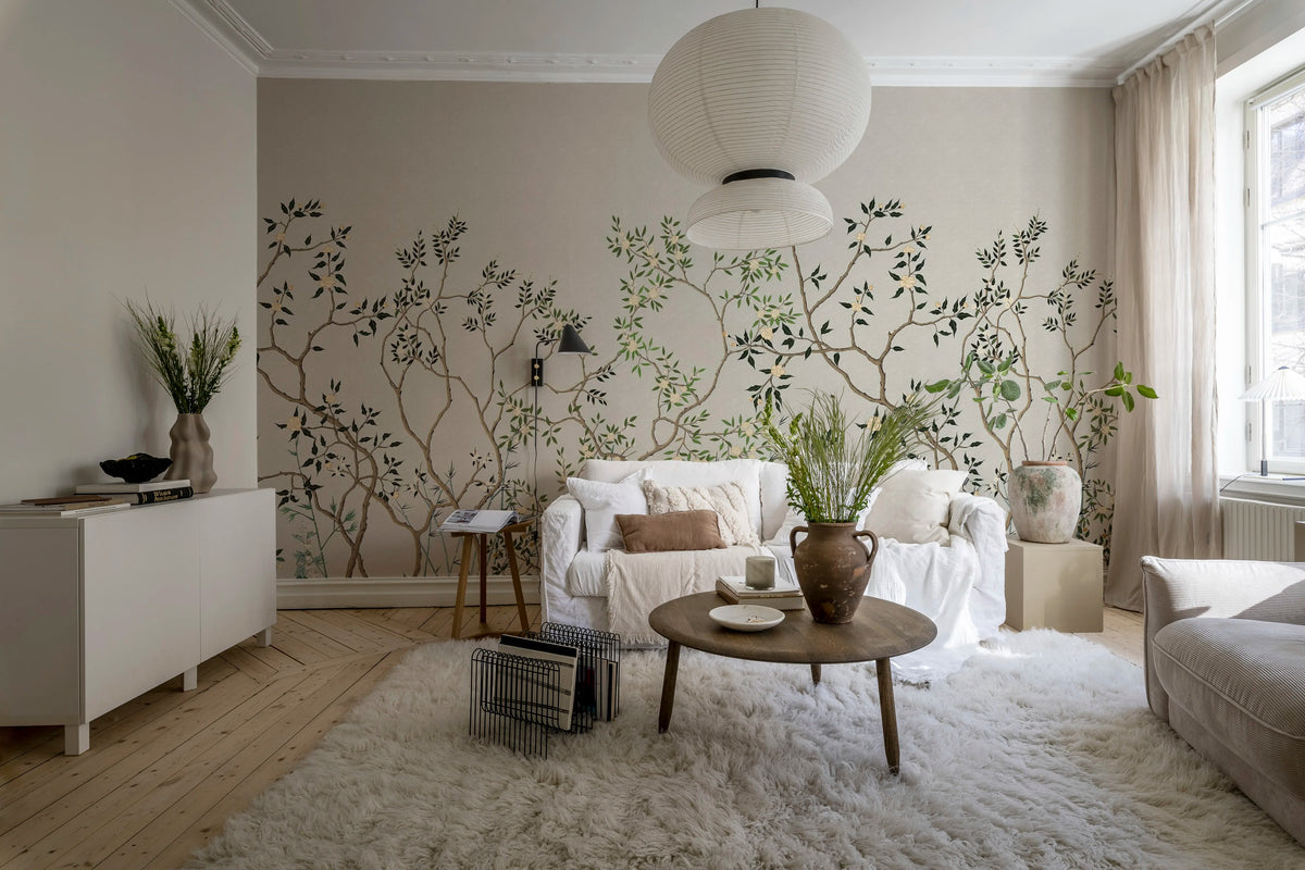 Chinoiserie Trees Mural Wallpaper - room preview 02