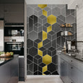 Gradient Geometry, Graphite Mural Wallpaper - room preview 02