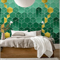 Gradient Geometry, Emerald Mural Wallpaper - room preview 02