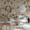 Peacock Garden, Sand Mural Wallpaper - room preview 02