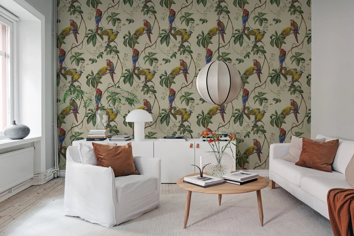 Parrots, Sand Mural Wallpaper - room preview 02