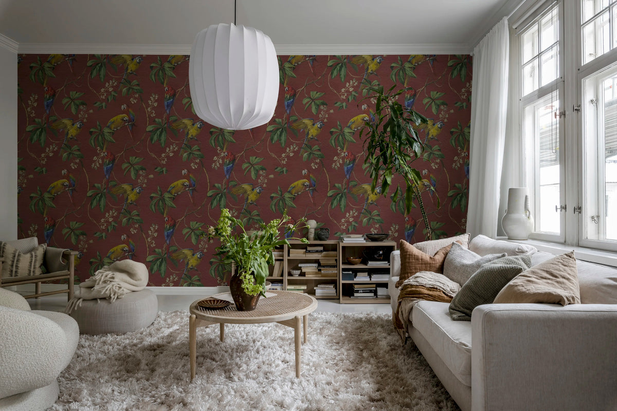 Parrots, Velvet Mural Wallpaper - room preview 02