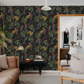 Parrots, Midnight Mural Wallpaper - room preview 02