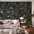 Flamingo Paradise, Midnight Mural Wallpaper - room preview 02