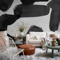 Wiggle Shapes, Graphite Mural Wallpaper - room preview 02