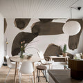 Wiggle Shapes, Brown Mural Wallpaper - room preview 02