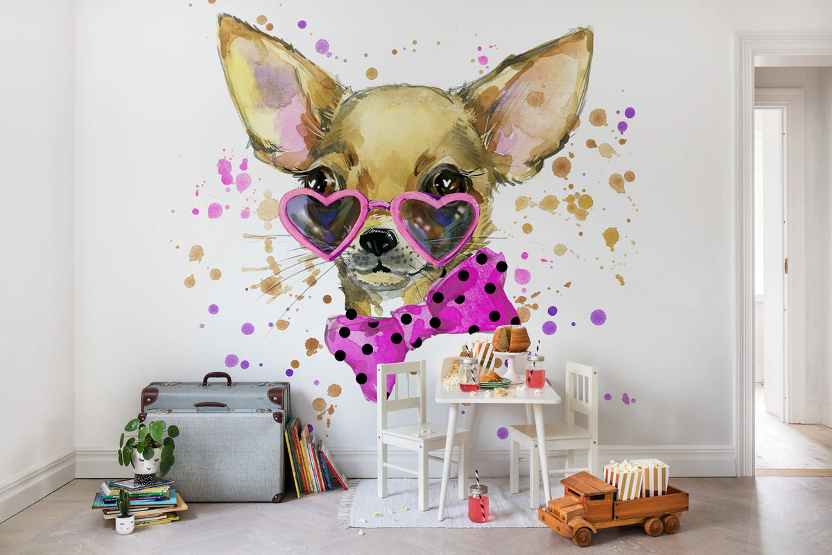 Chihuahua Mural Wallpaper - room preview 02