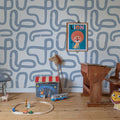Race Track, Soft Blue Mural Wallpaper - room preview 02