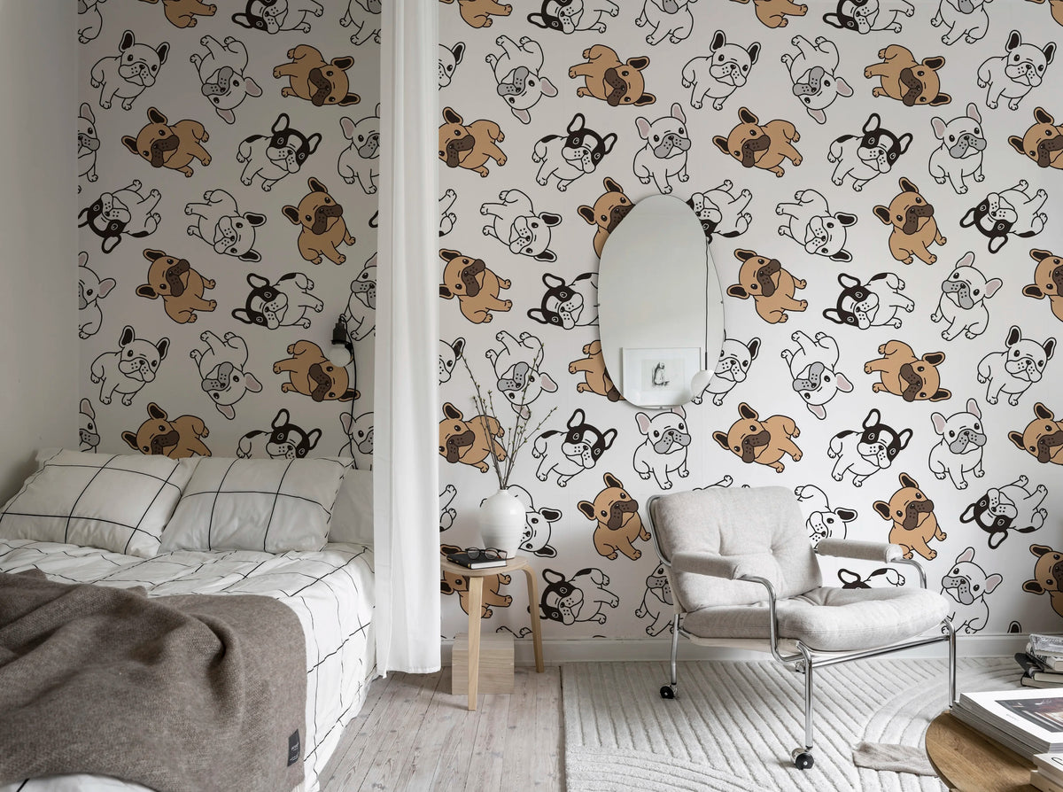 Frenchies Mural Wallpaper - room preview 02