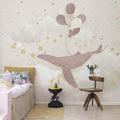 Dreamy Whale Mural Wallpaper - room preview 02