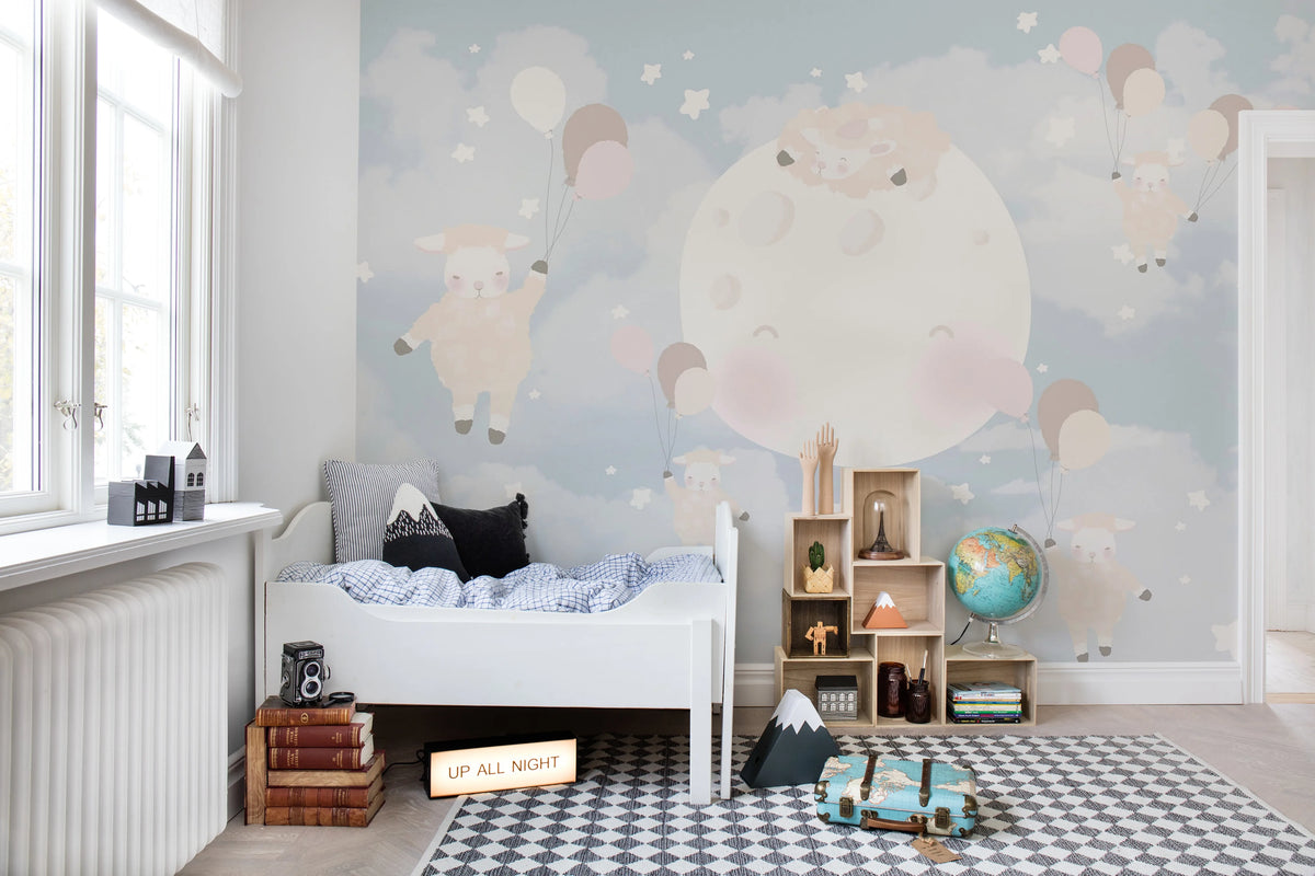 Counting Sheeps Mural Wallpaper - room preview 02