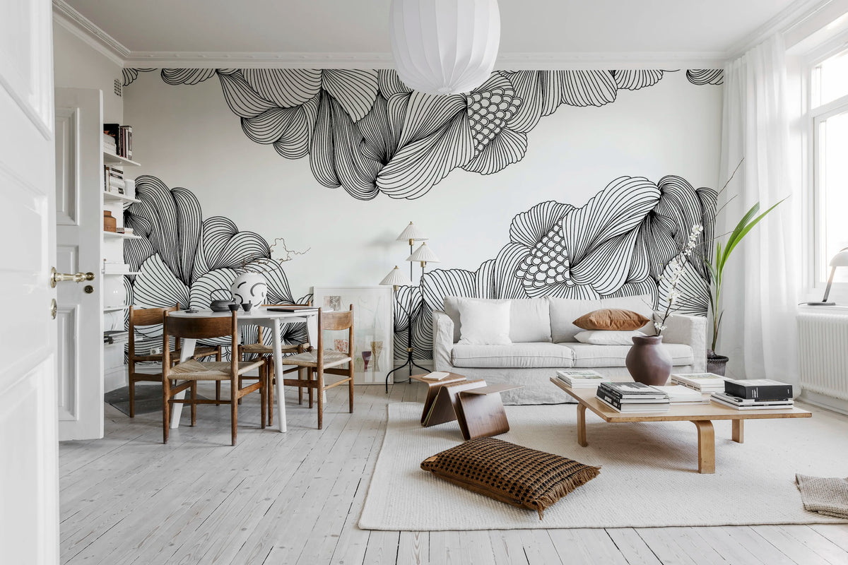 Opulence, Black Lines Mural Wallpaper - room preview 02