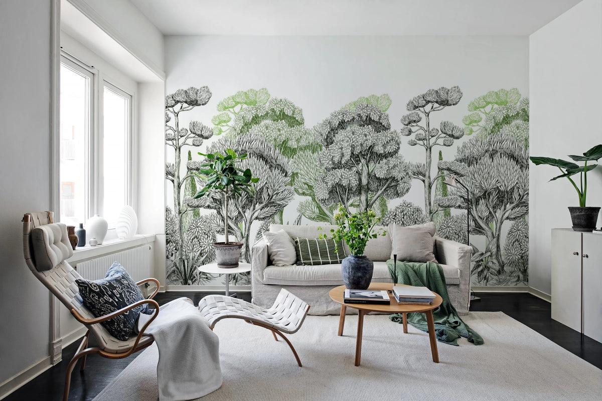 Forest Park, Green Mural Wallpaper - room preview 02
