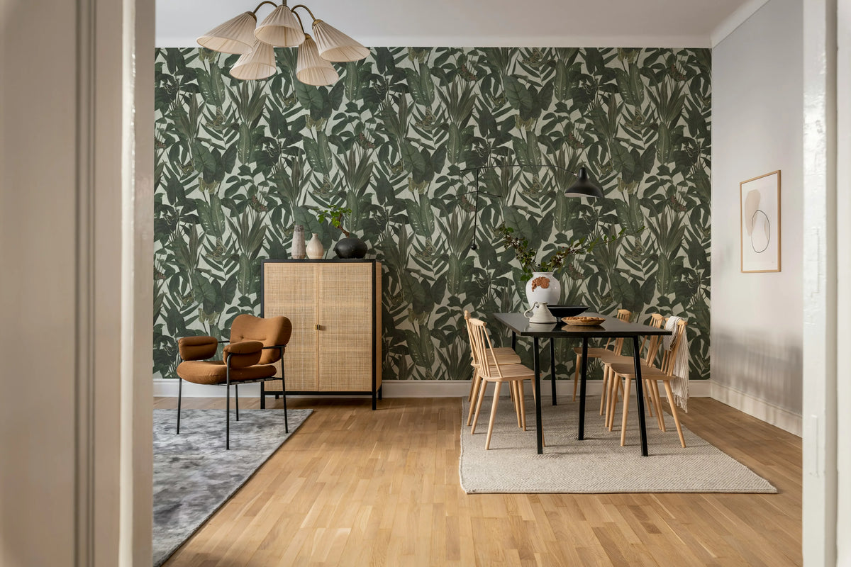 Mischievous Butterflies, Green Mural Wallpaper - room preview 02