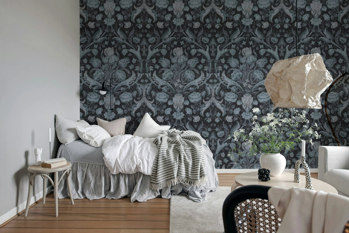 Vintage Tapestry, Blue Mural Wallpaper - room preview 02