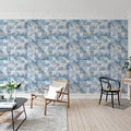 Multi Blocks, Soft Blue Mural Wallpaper - room preview 02