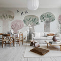 Watercolor Garden, Pastel Mural Wallpaper - room preview 02