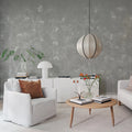 Soft Chinoiserie, Gray Mural Wallpaper - room preview 02