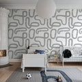 Race Track, Gray Mural Wallpaper - room preview 02