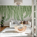 Dangling Fern, Green Mural Wallpaper - room preview 02