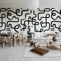 Artzy Path, Graphite Mural Wallpaper - room preview 02
