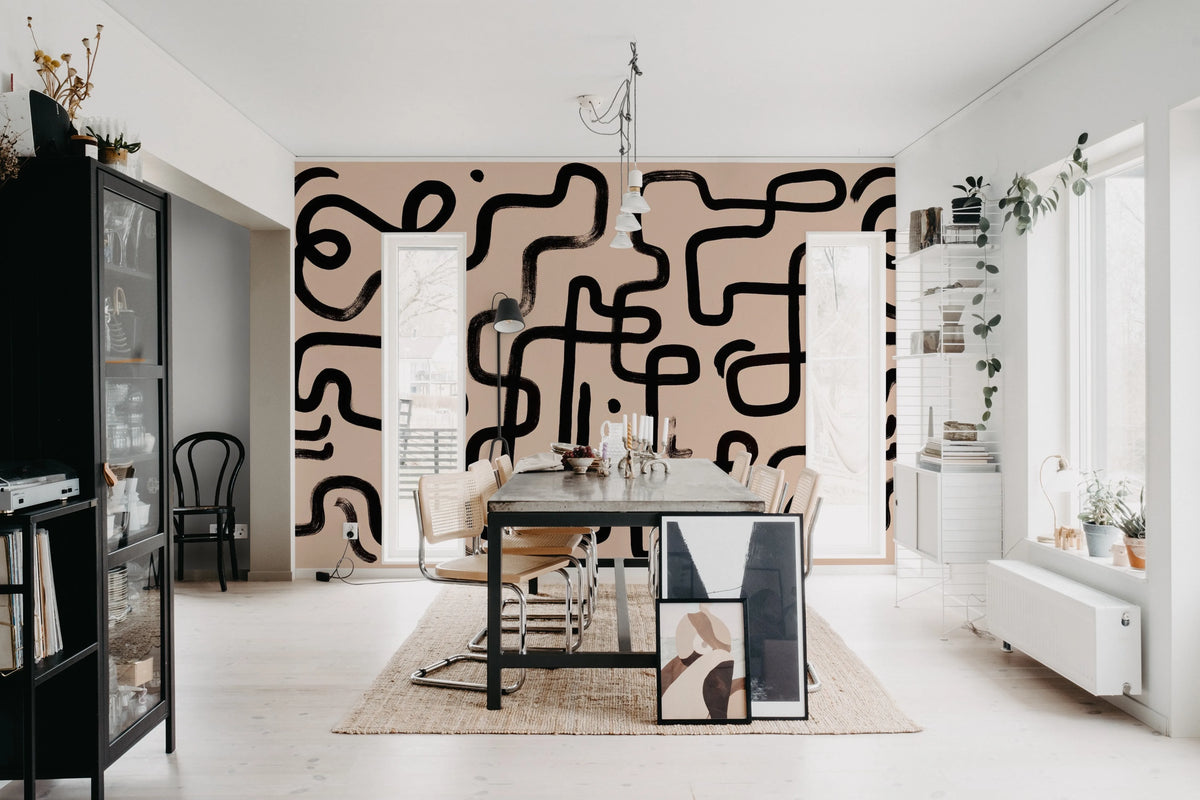 Artzy Path, Pink Mural Wallpaper - room preview 02