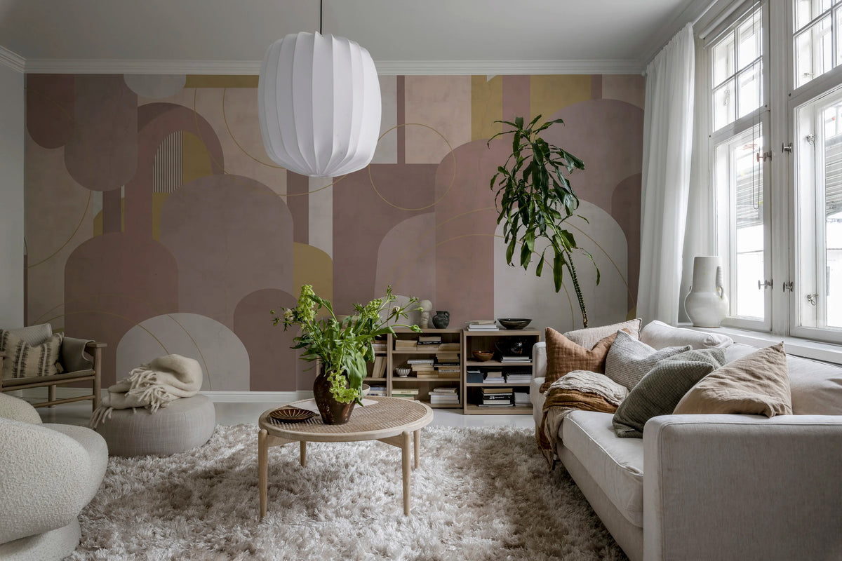 Lovely Arches, Pink Mural Wallpaper - room preview 02