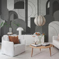 Lovely Arches, Graphite Mural Wallpaper - room preview 02