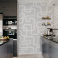 Artzy Lines, Gray Mural Wallpaper - room preview 02
