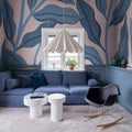 Cool Flora, Pink & Blue Mural Wallpaper - room preview 02