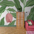 Cool Flora, White & Pink Mural Wallpaper - room preview 02