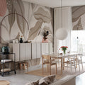 Cool Flora, Beige & Pink Mural Wallpaper - room preview 02