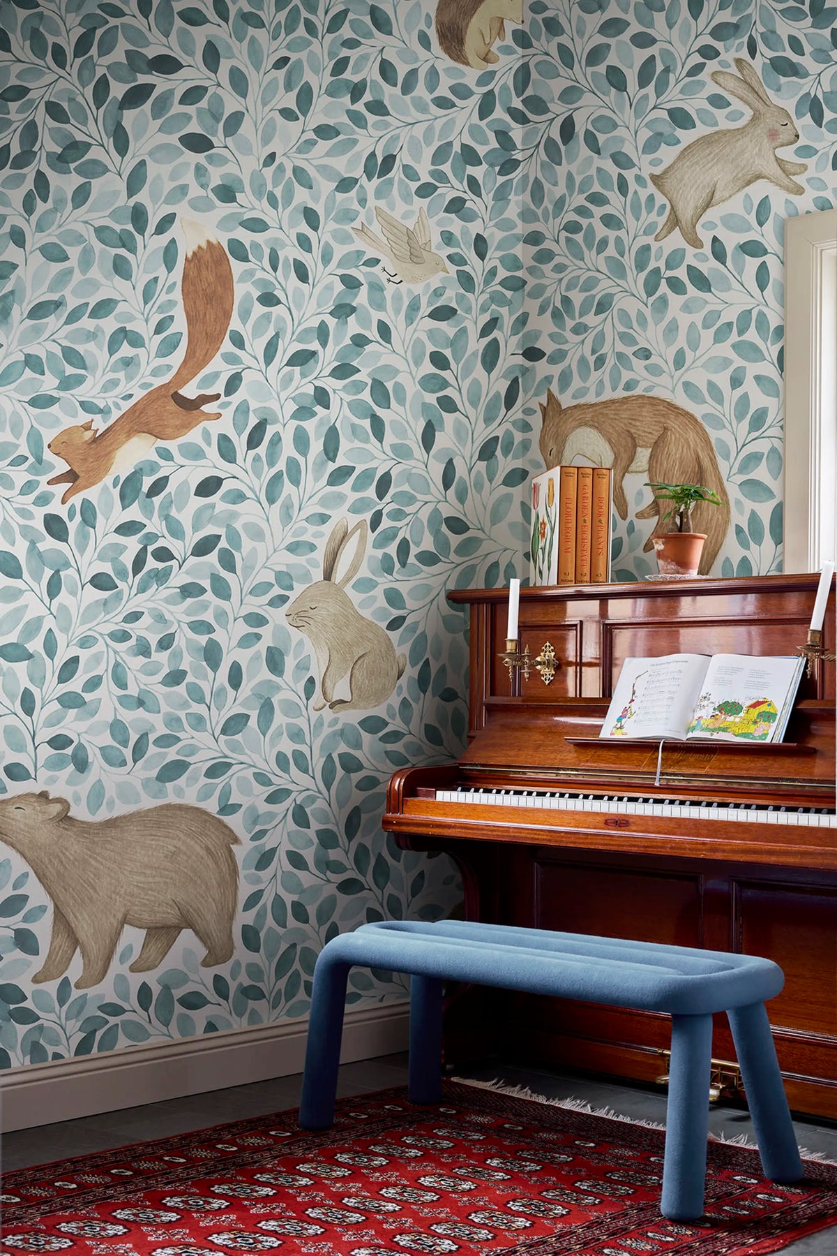 Lullaby, Blue Mural Wallpaper - room preview 02