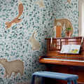 Lullaby, Blue Mural Wallpaper - room preview 02