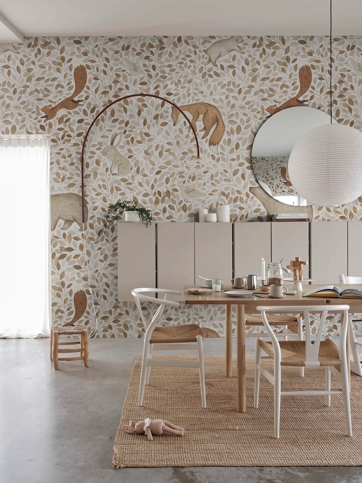 Lullaby, Beige Mural Wallpaper - room preview 02