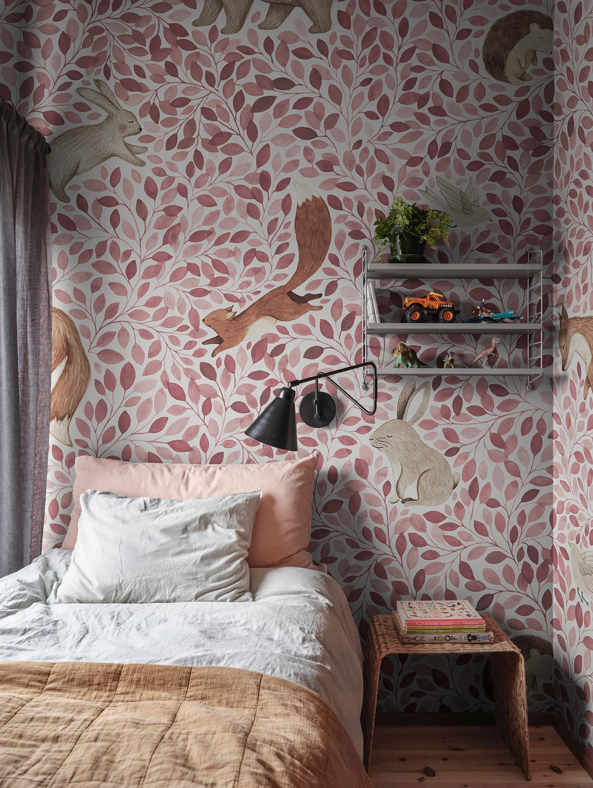 Lullaby, Pink Mural Wallpaper - room preview 02