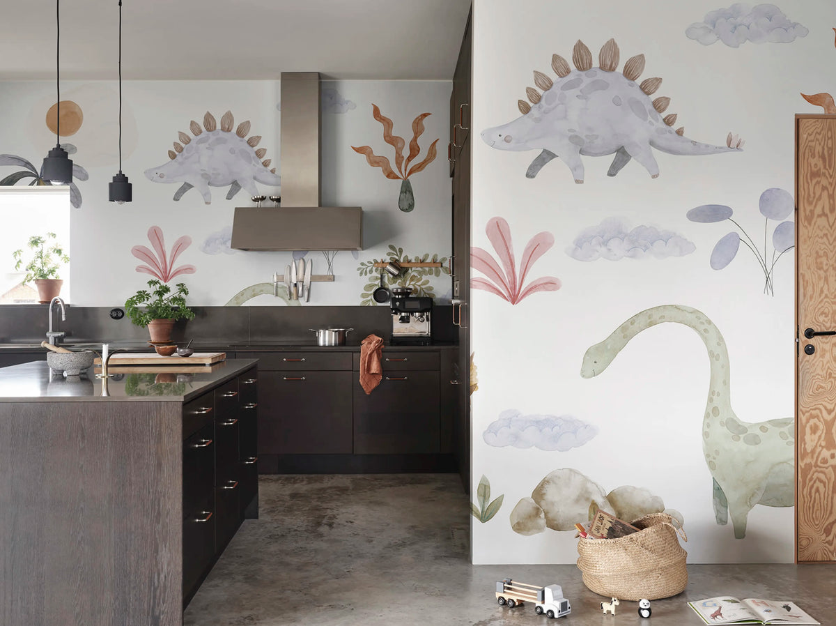 Dinosaur Oasis, Multi Mural Wallpaper - room preview 02
