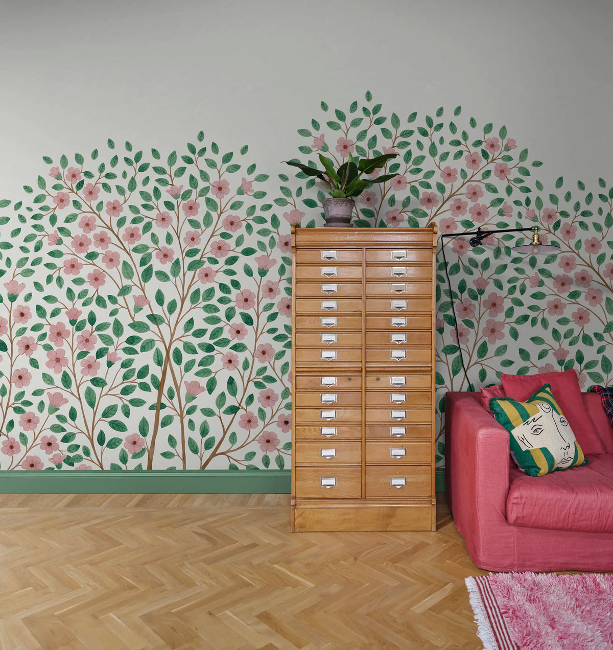 Blossom Tree, Pink Mural Wallpaper - room preview 02