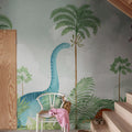 Dinosaur World, Green Mural Wallpaper - room preview 02
