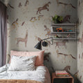 Circus Horses, Beige Mural Wallpaper - room preview 02